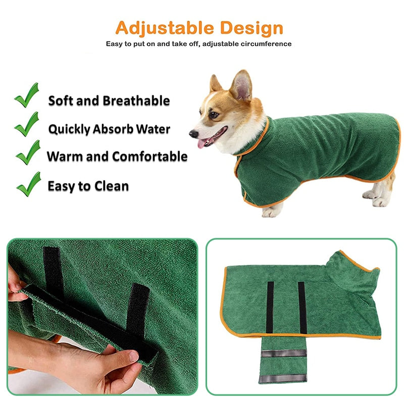 Microfiber Absorbent Pet Drying Coat